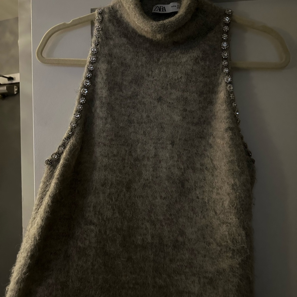 Zara Gray Cowl Neck Sweater